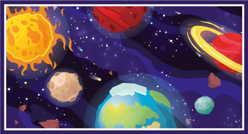 Cosmic exploration scene vinilna preproga z zvezdami - TenStickers
