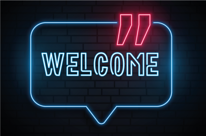 Neonsko moder znak Vinilna preproga za vhod - TenStickers