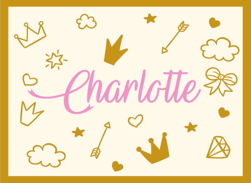 Tema princese z imenom Vinilna preproga z imeni - TenStickers