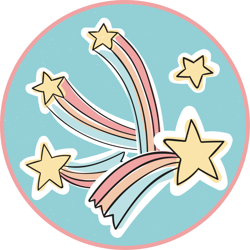 Pisane mavrične zvezde Otroške vinilna preproga - TenStickers