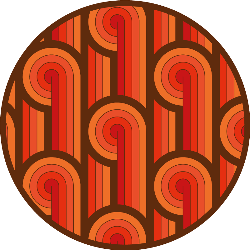 Vintage okrogel motiv Okrogla vinilna preproga - TenStickers