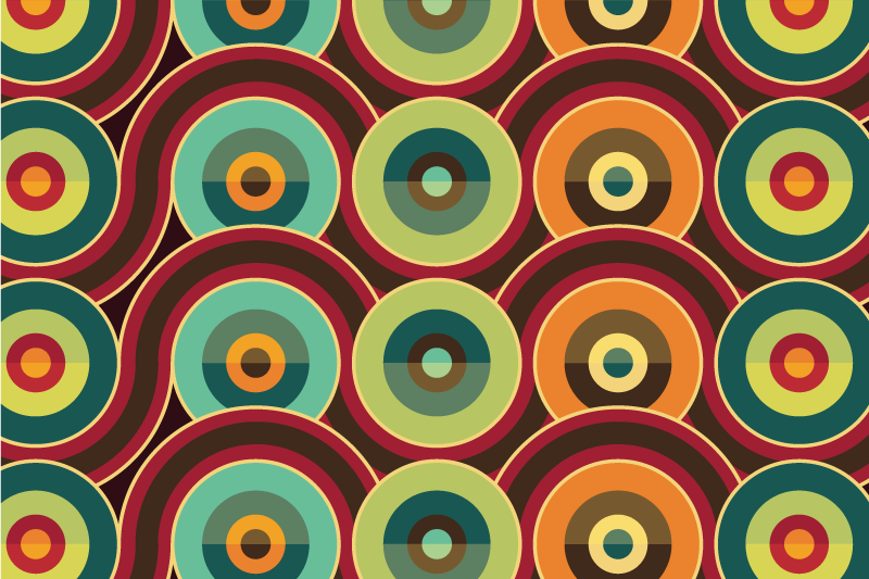 Vibrant circular motif vinilne preproge z vzorci - TenStickers