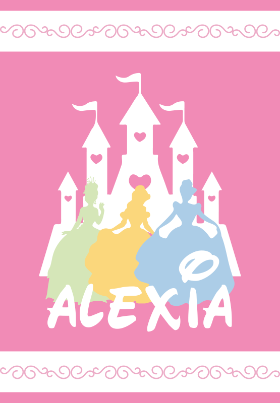 Pravljični grad Vinilna preproga z imeni - TenStickers