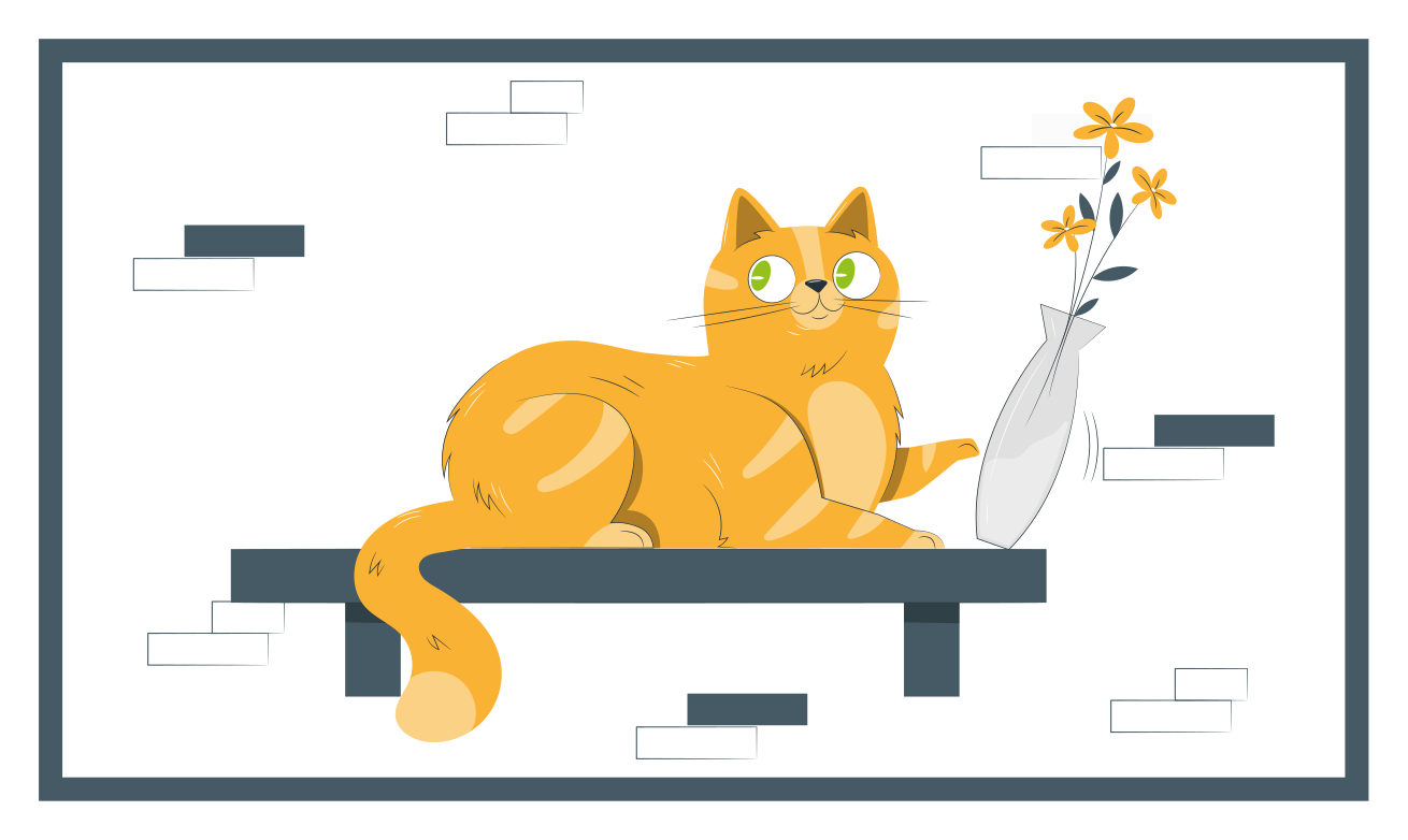 Igriv mačji prizor Vinilne preproge v drugih vzorcih - TenStickers