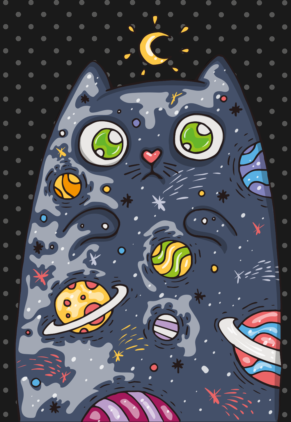 Cosmic cat adventure vinilne preproge v vzorcih - TenStickers