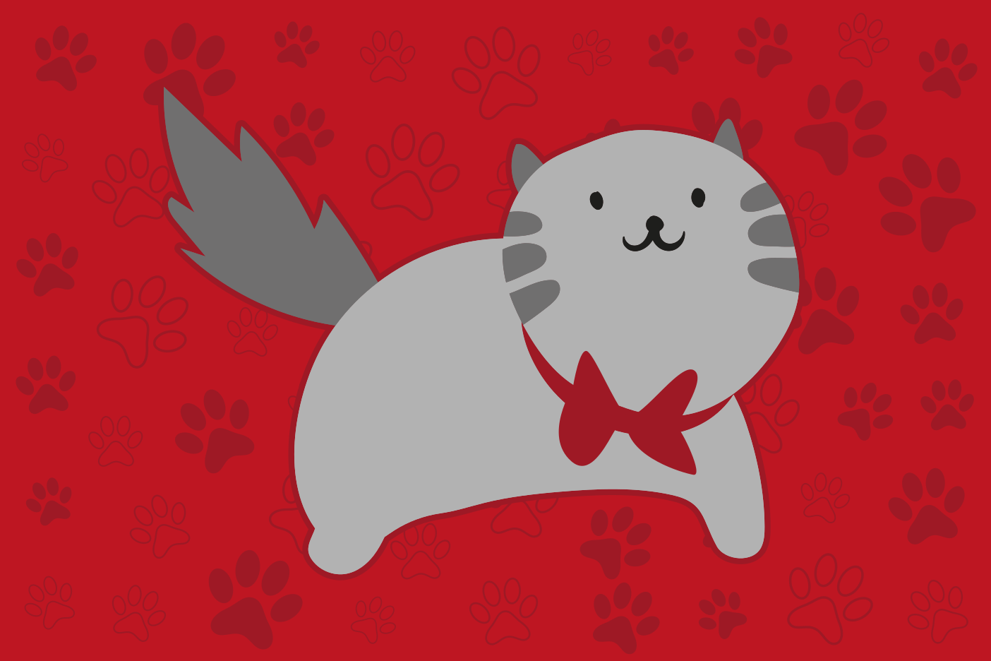 Vesela mačja ilustracija Tepih z živalskim potiskom - TenStickers