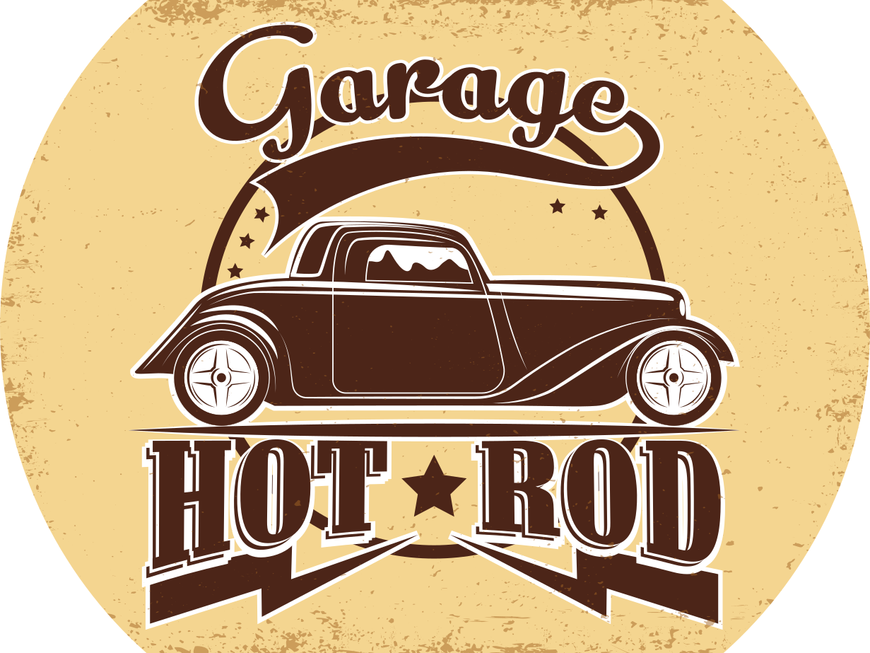 Garažni hot rod Vintage vinilna preproga - TenStickers