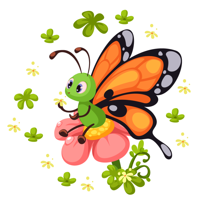 Veselje pisanih metuljev Otroške vinilna preproga - TenStickers