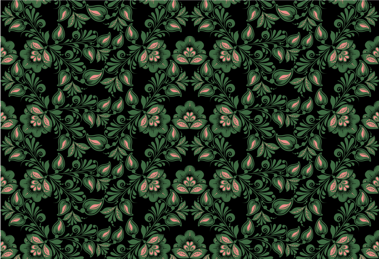 Motiv botaničnega zelenja cvetlična vinilna preproga - TenStickers