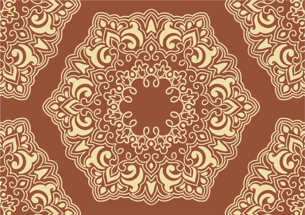 Kompleksna botanična ureditev Vinilna preproga mandala - TenStickers