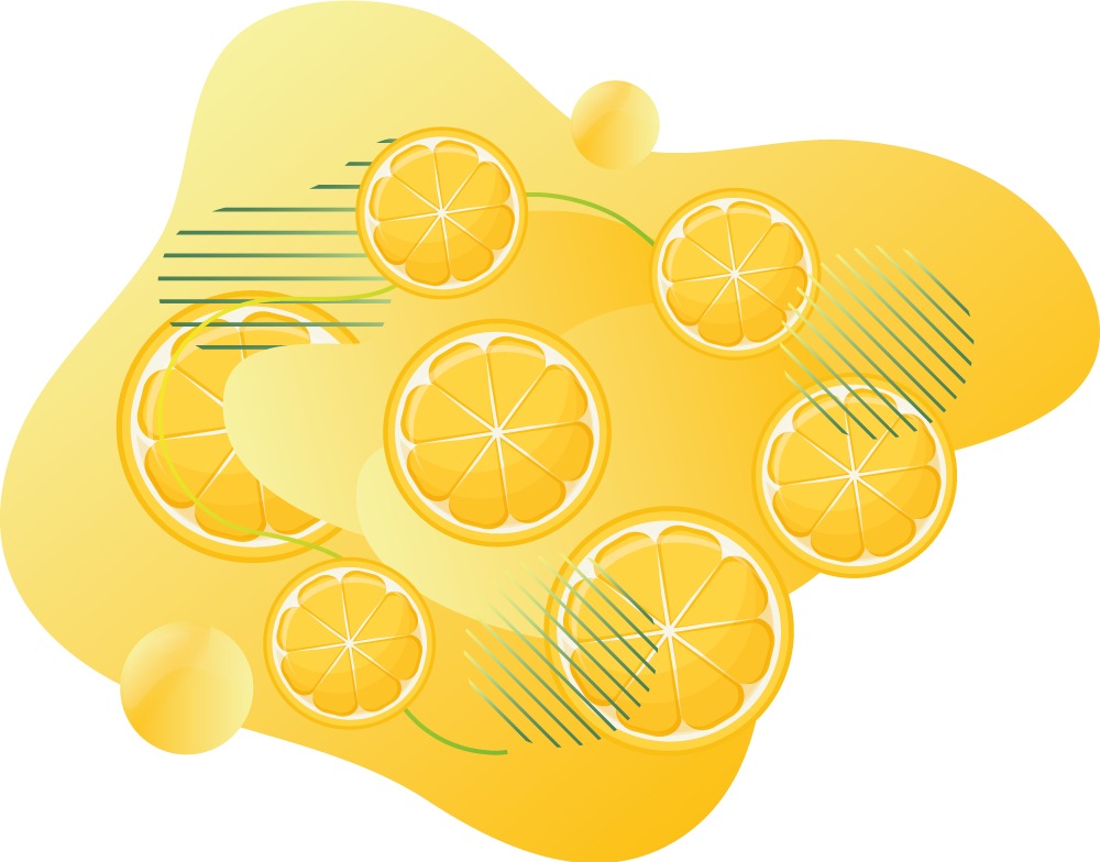 Lively citrus pattern vinilna preproga za kuhinjo - TenStickers