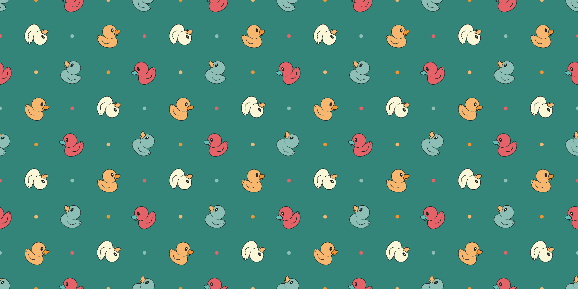 Colorful ducklings pattern otroška vinilna preproga - TenStickers
