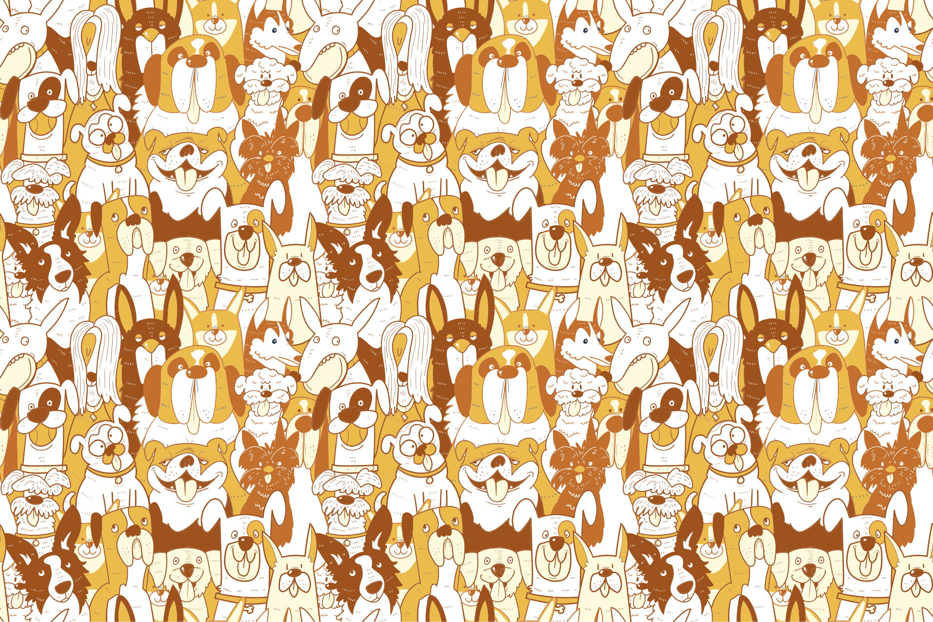 Rjavi obrazi hišnih ljubljenčkov Tepih z živalskim potiskom - TenStickers