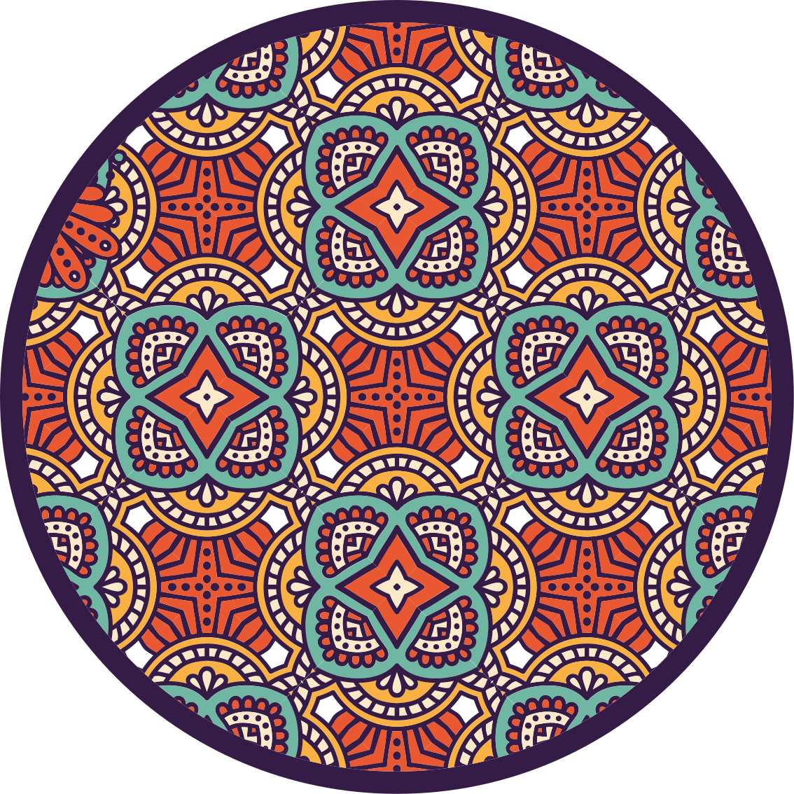 Barvita geometrijska harmonija Vinilna preproga mandala - TenStickers