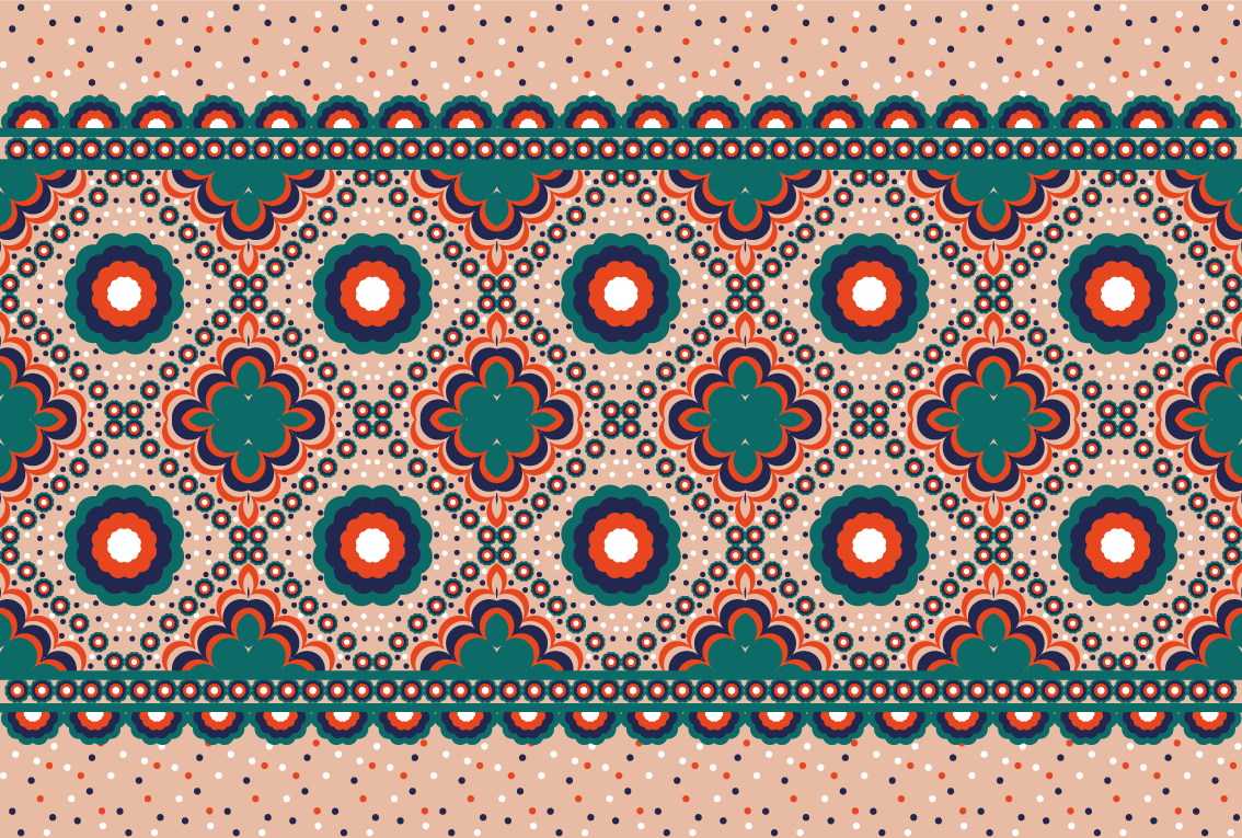 Drzen cvetlični motiv Etnične vinilna preproga - TenStickers