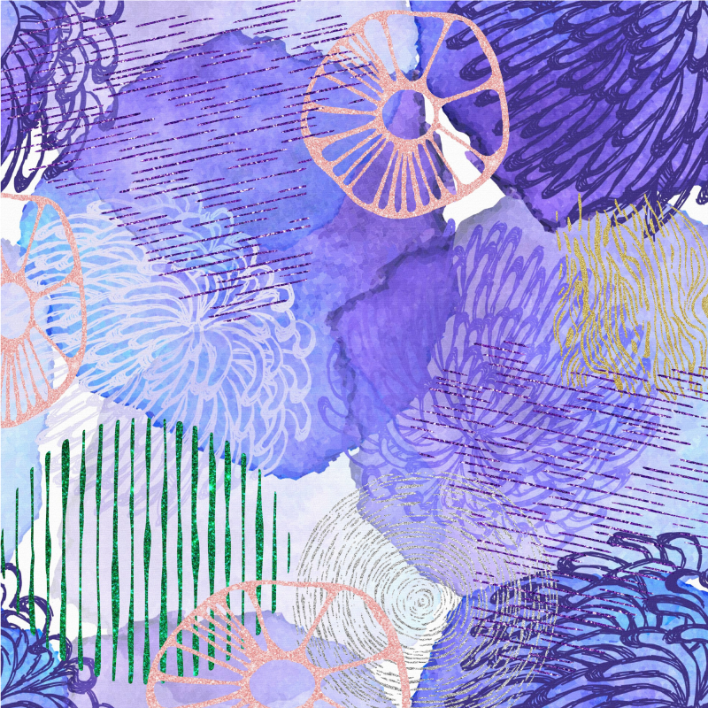 Floral swirl patterns vinilna preproga za kopalnico - TenStickers