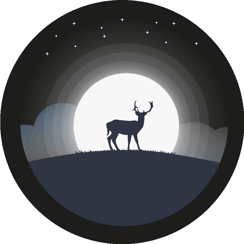 Stag under moon okrogla vinilna preproga - TenStickers