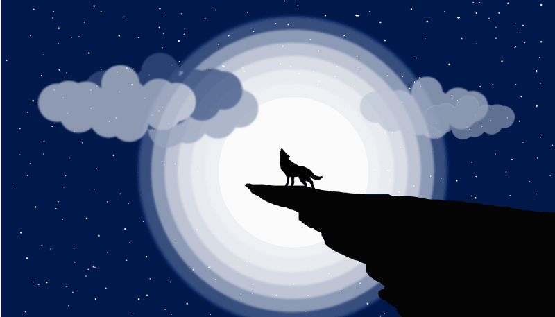 Volk silhueta luna za moderno preprogo - TenStickers