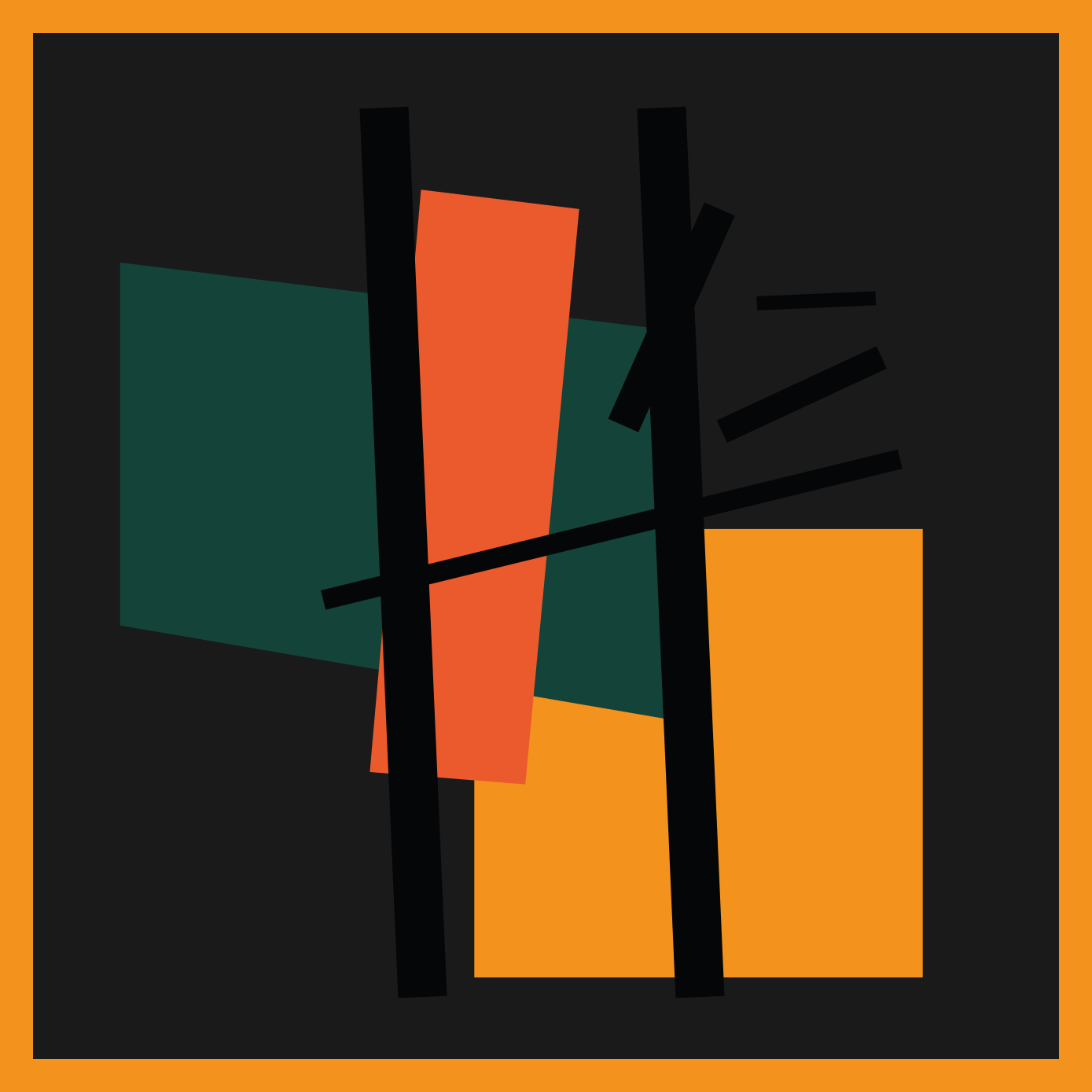 Abstraktni barvni segmenti sodobne vinilne preproge - TenStickers