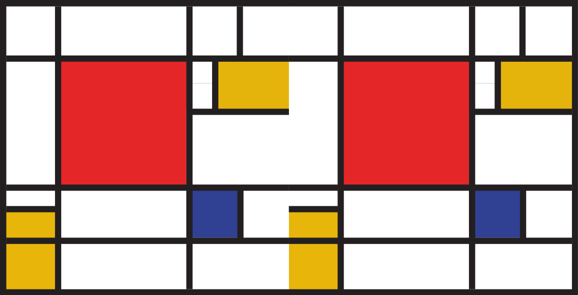 Mondrian art geometrijske podstavki - TenStickers