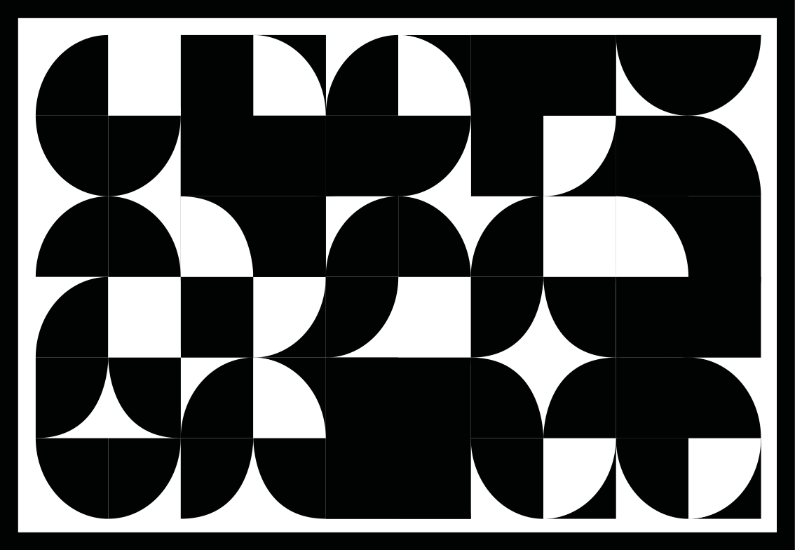 Curved black shapes vinilne preproge z vzorci - TenStickers