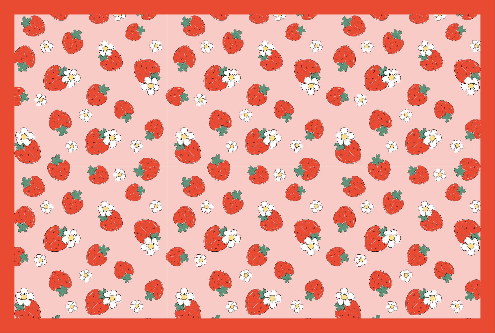 Strawberry floral pattern cvetlična vinilna preproga - TenStickers