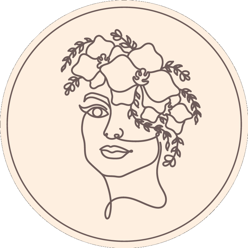 Botanična skica ilustracije Okrogla vinilna preproga - TenStickers