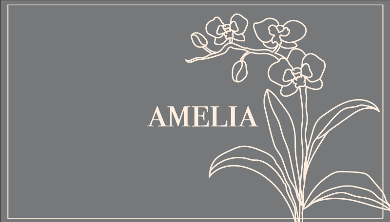 Elegantno cvetlično personalizirano Vinilna preproga z imeni - TenStickers