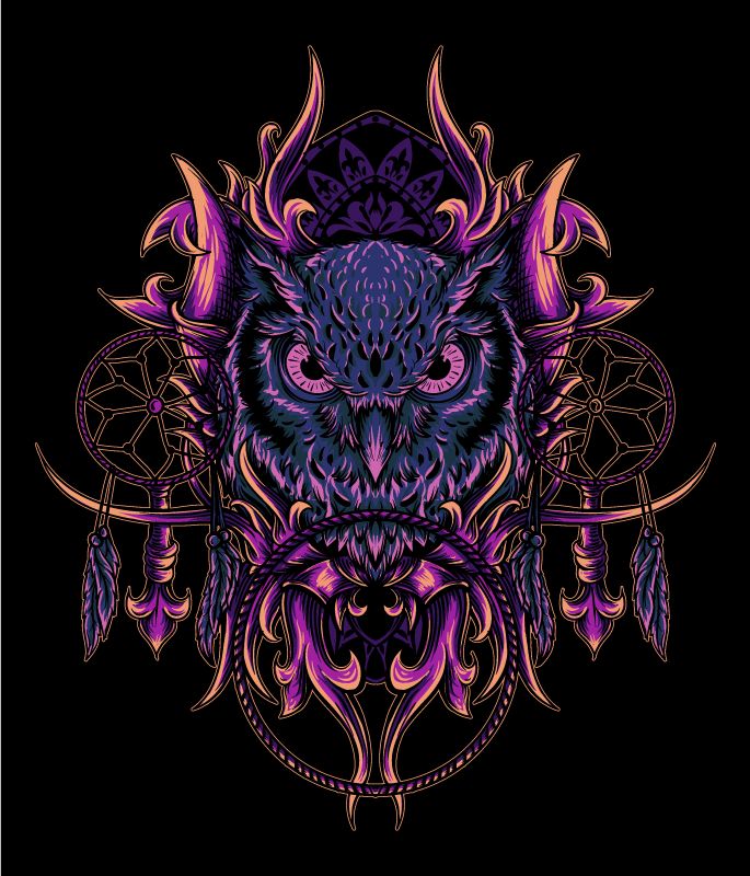 Umetnost lovilca sanj sove Tepih z živalskim potiskom - TenStickers