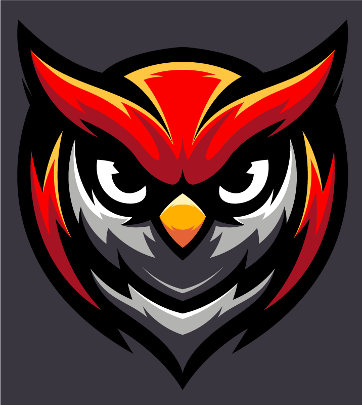 Preproga za spalnico rdeča igralna maskota sova - TenStickers