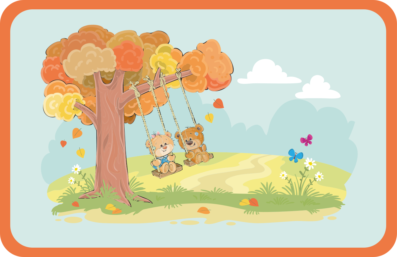 Medvedki v gozdni otroški preprogi iz vinila - TenStickers