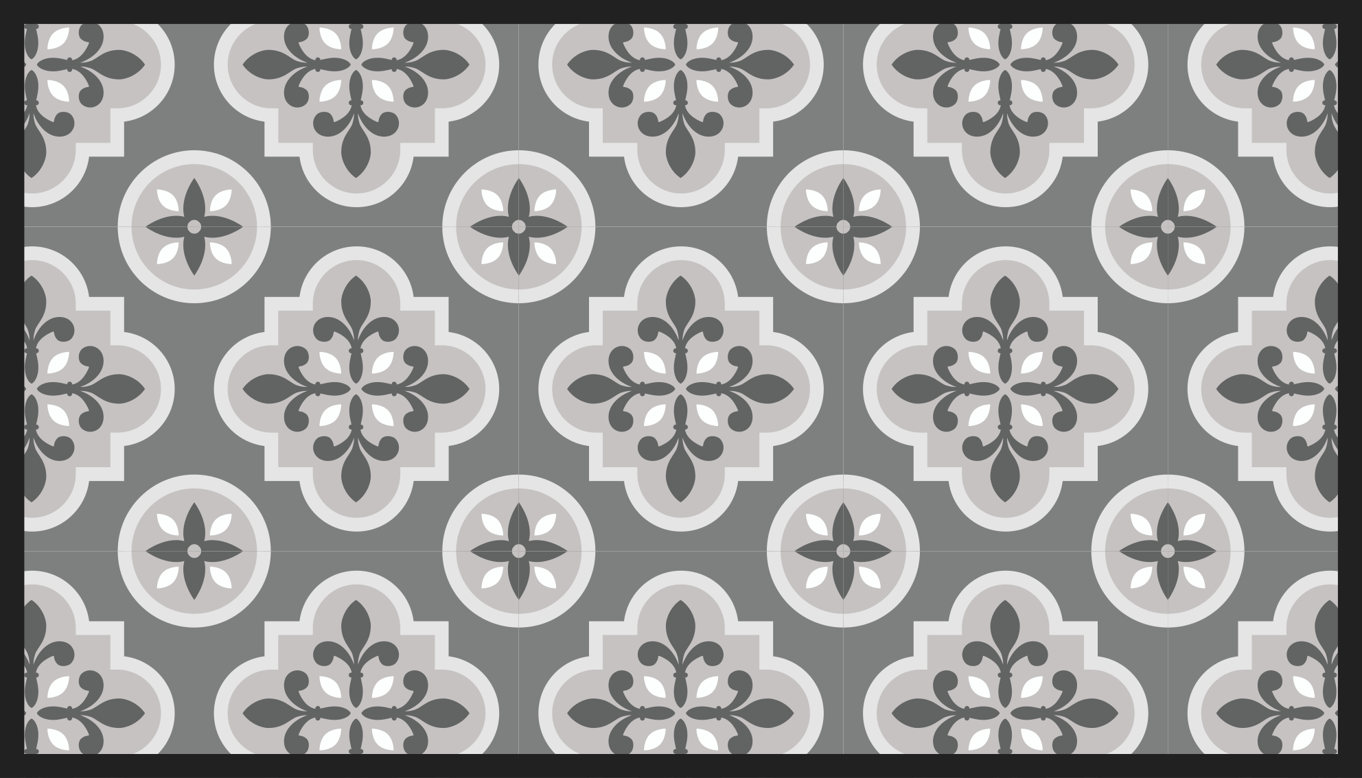 Grayscale floral pattern vinilna talna obloga - TenStickers