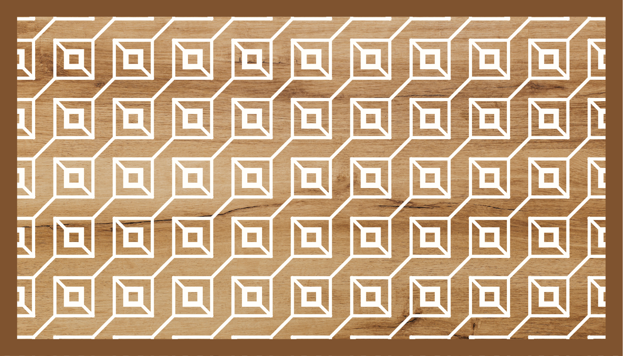 Geometrijski motivi Vinilna preproga z lesnim učinkom - TenStickers