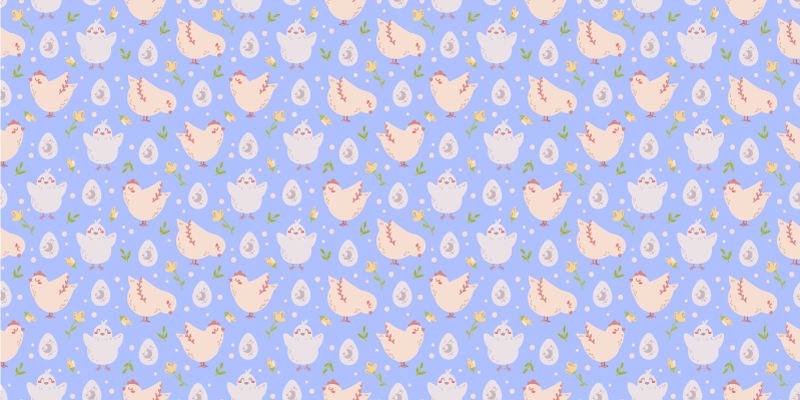 čudovit motiv piščancev Vinilne preproge v drugih vzorcih - TenStickers