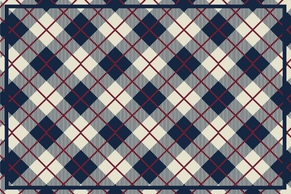 Navy check pattern vinilne preproge z vzorci - TenStickers