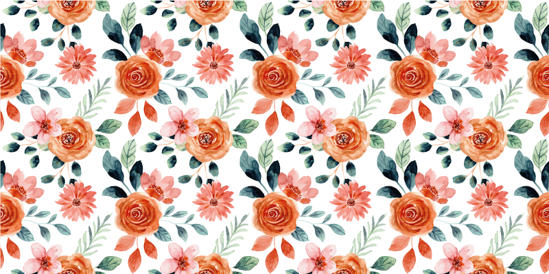 čudovit botanični motiv cvetlična vinilna preproga - TenStickers