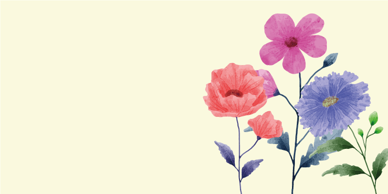 Vibrant botanical composition cvetlična vinilna preproga - TenStickers