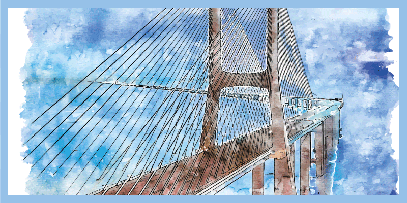 Ilustracija mostu Vinilna preproga za dnevno sobo - TenStickers