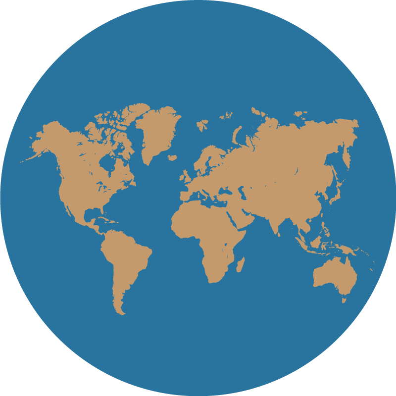 čudovita zemlja s podstavki svetovnega zemljevida modrih oceanov - TenStickers