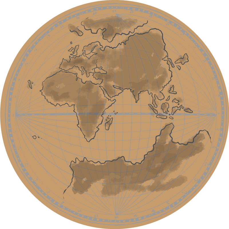 Global map contour vinilna preproga z zemljevidom sveta - TenStickers