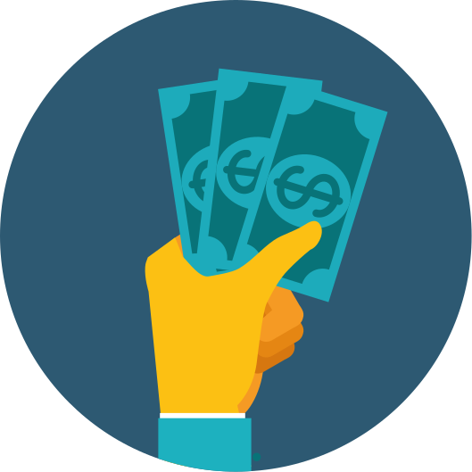 Risanka roka z denarjem domača pisarna vinil preproga - TenStickers