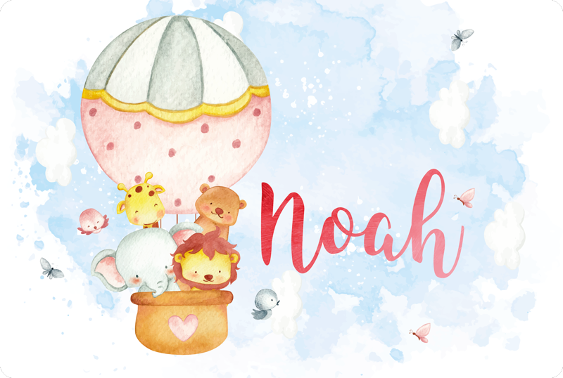 Balonska pustolovščina z imenom Vinilna preproga za dojenčke - TenStickers