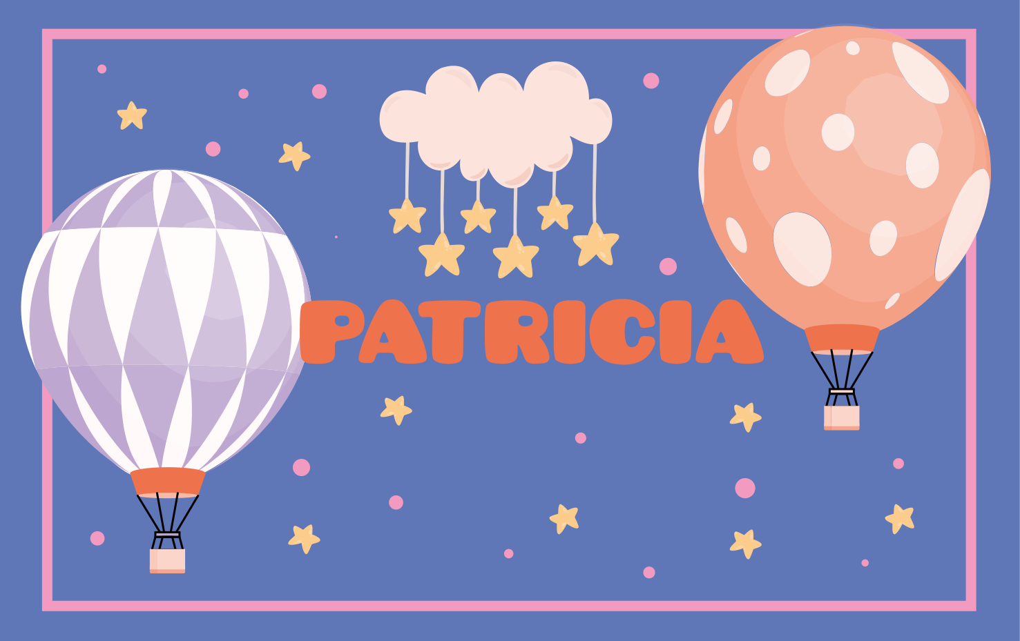 Balonarske pustolovščine Vinilna preproga z imeni - TenStickers