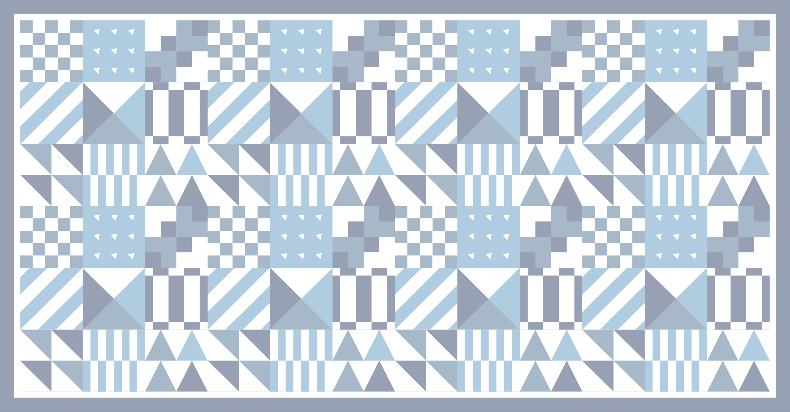 Blue geometric patterns vinilna talna obloga - TenStickers