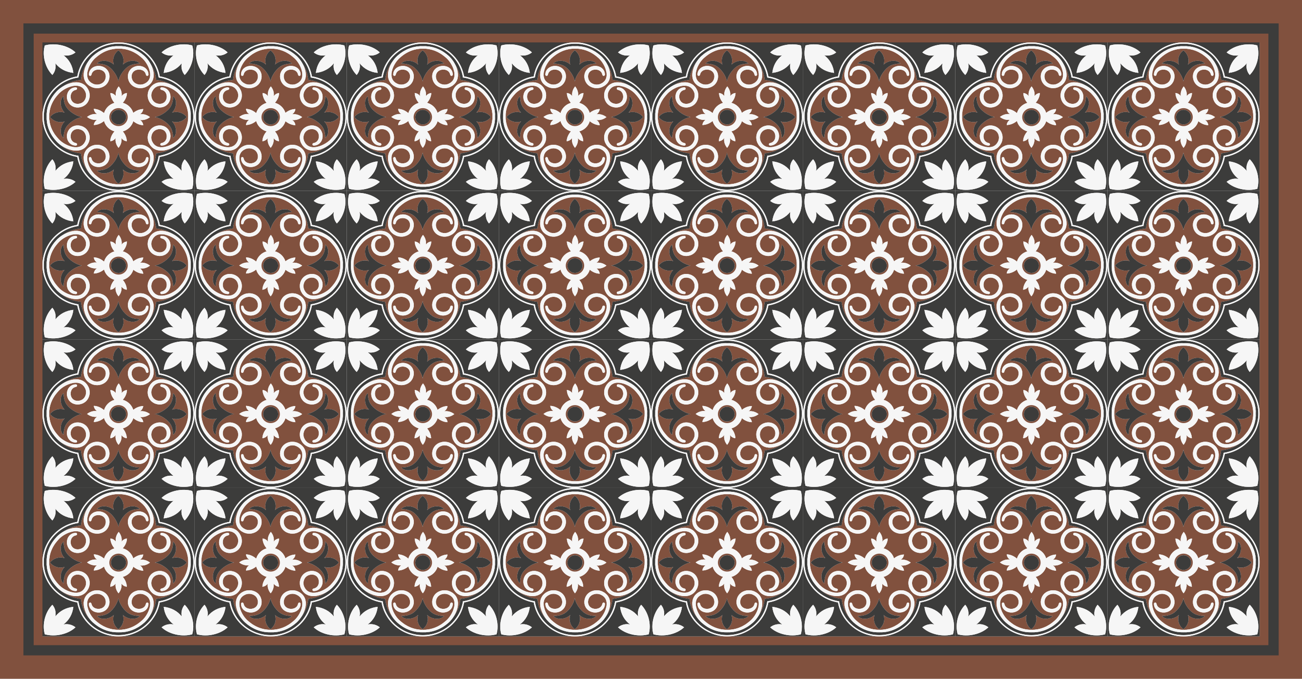 Siva in rjava preproga iz vintage vzorca - TenStickers