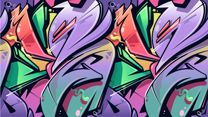 živahen tok grafita Vinilna preproga za najstnike - TenStickers