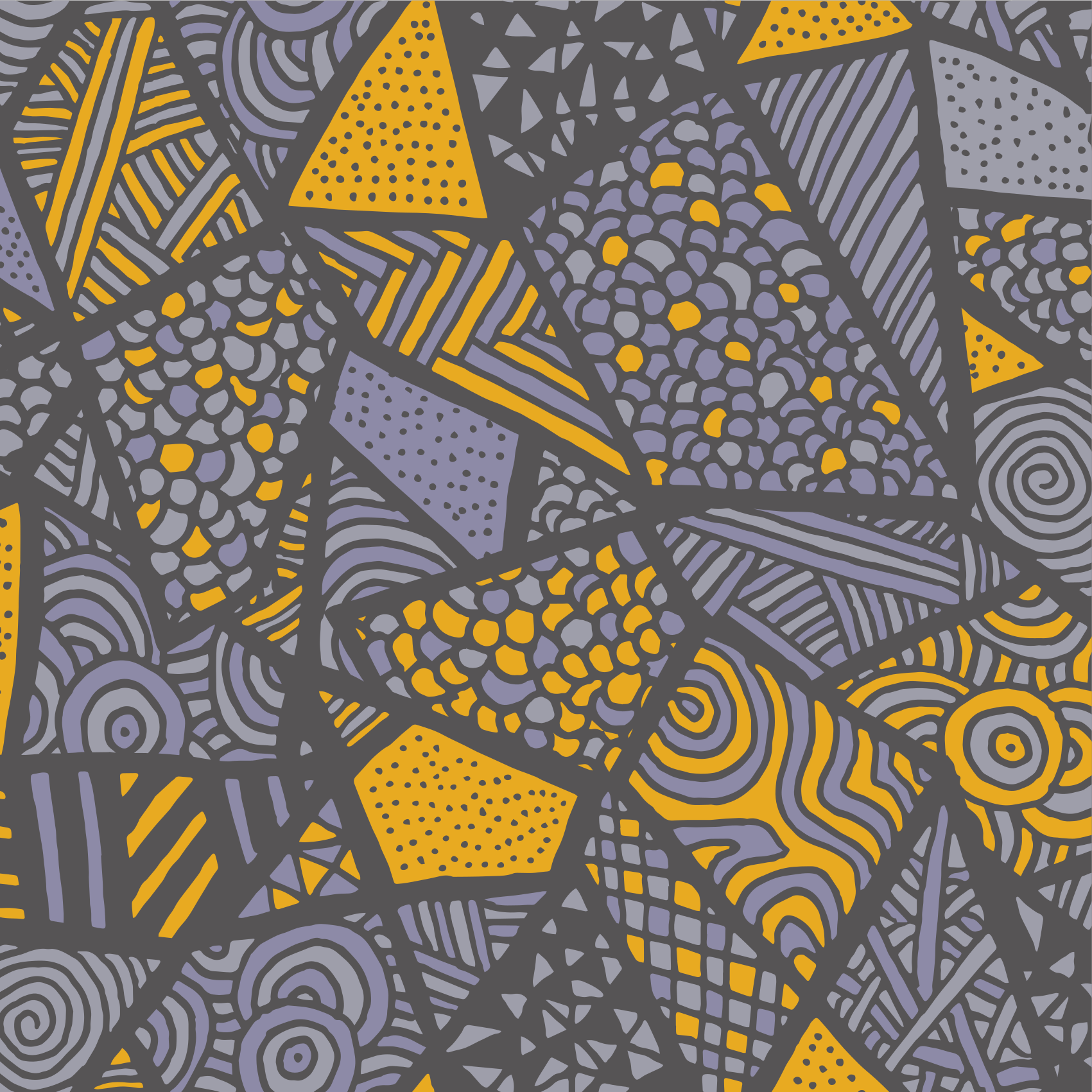 Sivi in rumeni trikotniki geometrijska preproga - TenStickers