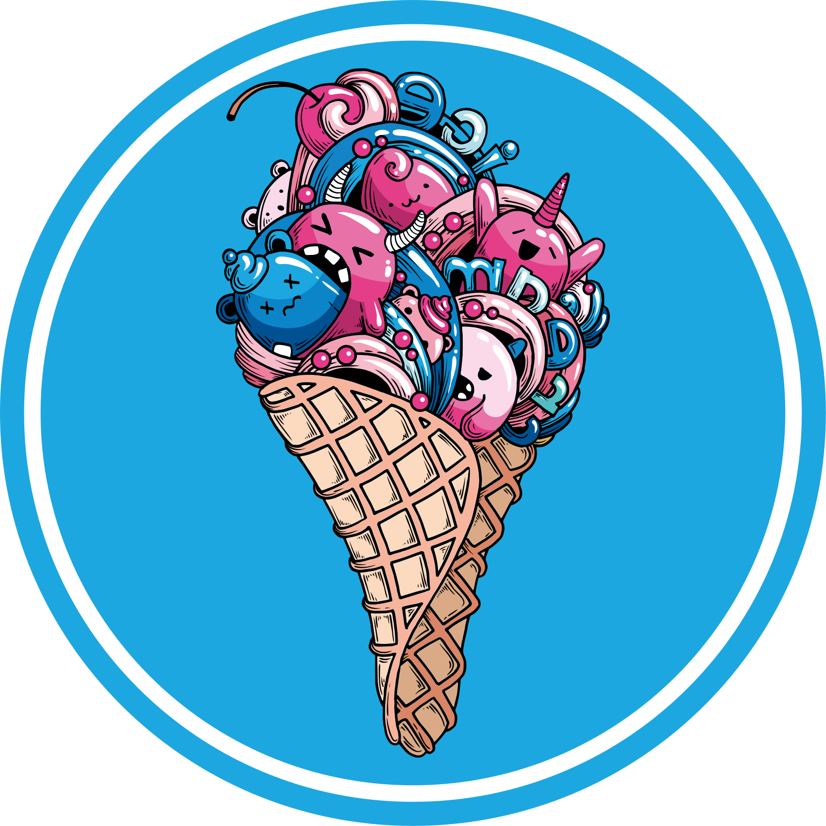 Sladoledni užitek Okrogla vinilna preproga - TenStickers