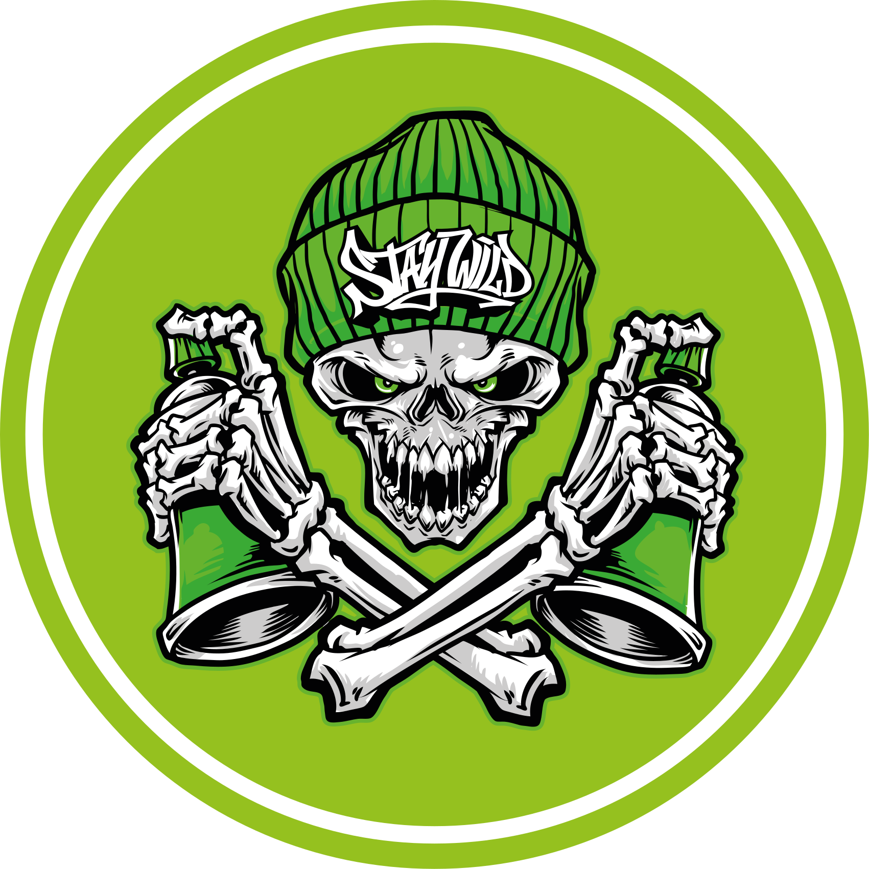 Lobanja in pijača Okrogla vinilna preproga - TenStickers