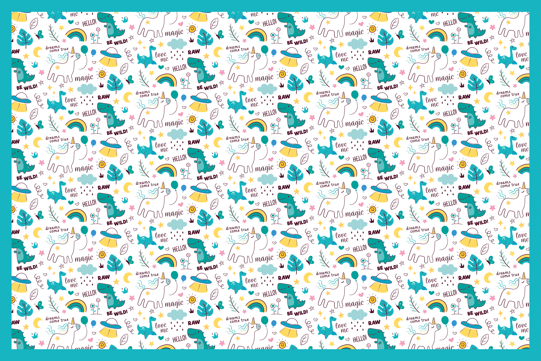 Colorful dino adventure vinilna preproga za dojenčke - TenStickers